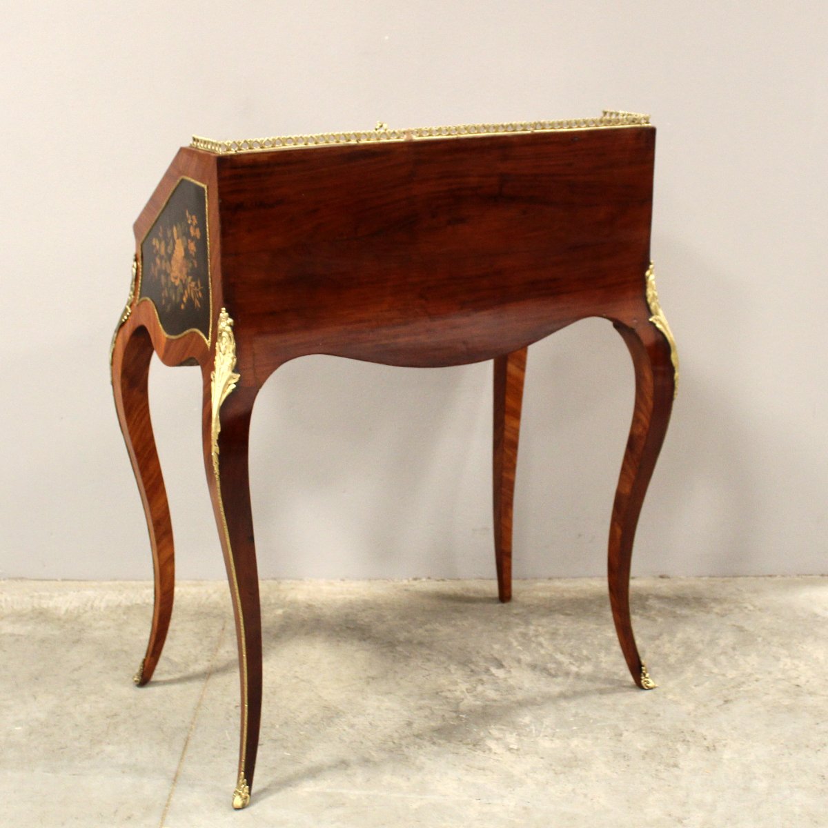 Antique Napoleon III Table Writing Slope Desk In Marquetry - 19th-photo-8