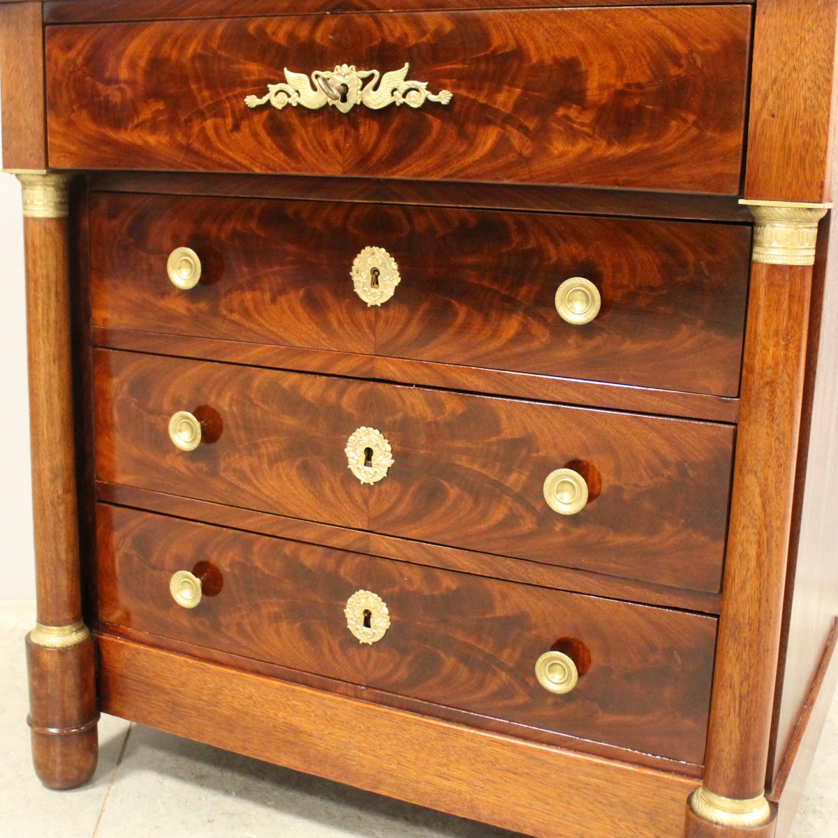 Ancien commode d'époque Empire en acajou - 19ème-photo-7