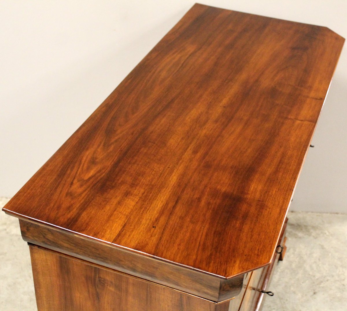 Antique Louis Philippe Dresser Chest Of Drawers In Walnut - 19th-photo-4
