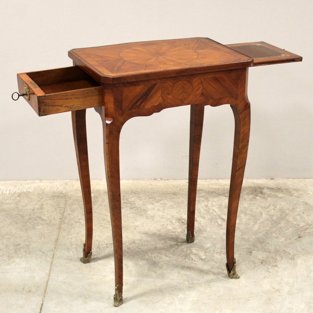 Ancien table d'époque Napoleon III en marqueterie - 19ème-photo-5