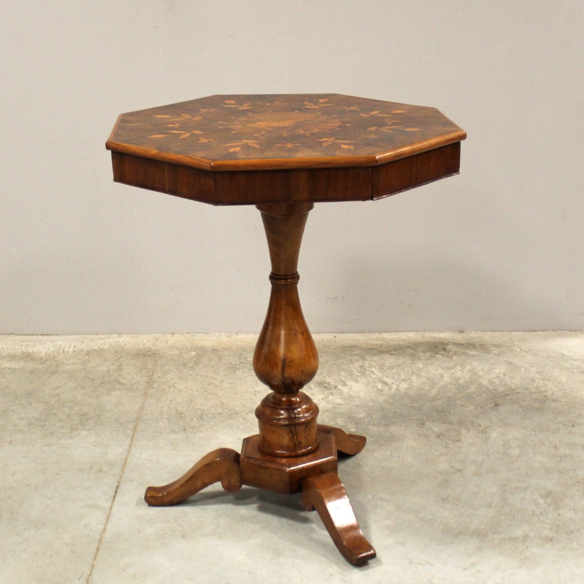 Antique Charles X Table In Walnut And Marquetry - Italy 19th-photo-3