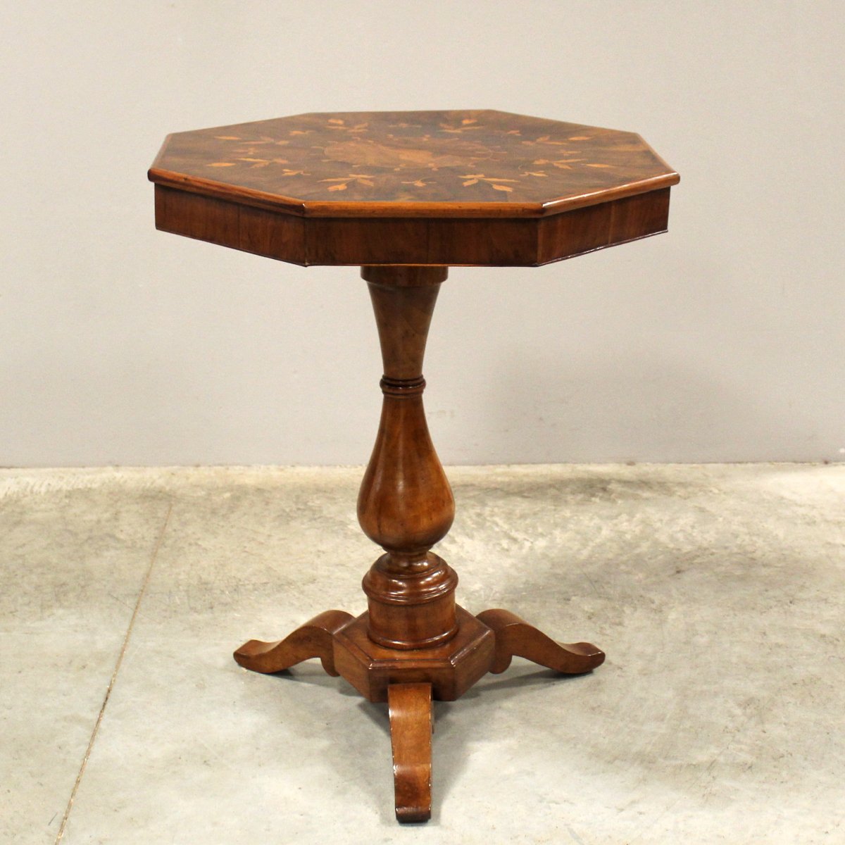 Antique Charles X Table In Walnut And Marquetry - Italy 19th-photo-4