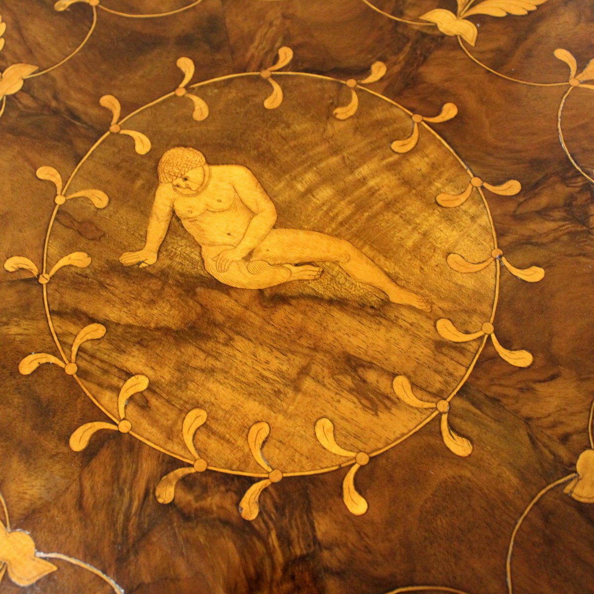 Antique Charles X Table In Walnut And Marquetry - Italy 19th-photo-3