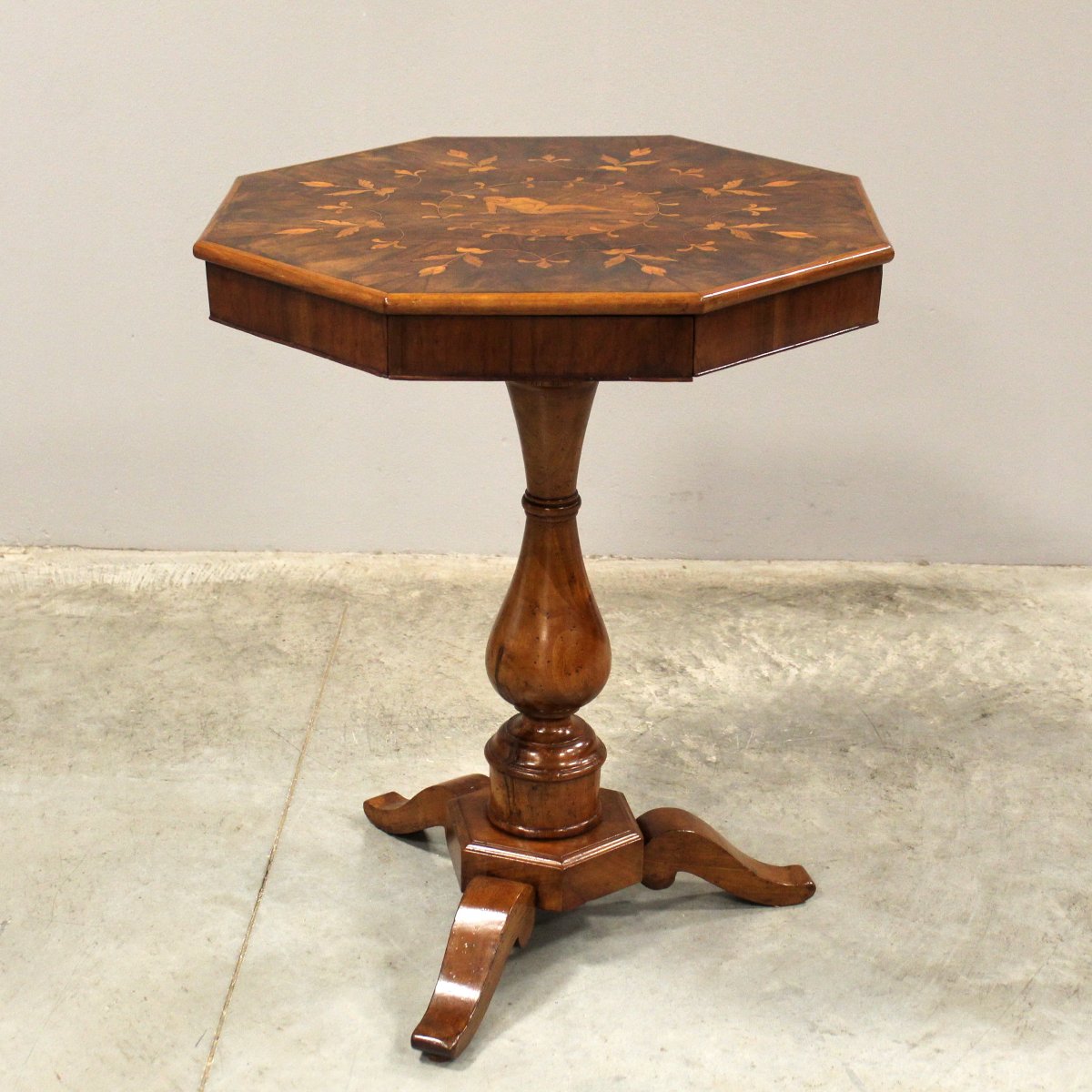 Antique Charles X Table In Walnut And Marquetry - Italy 19th