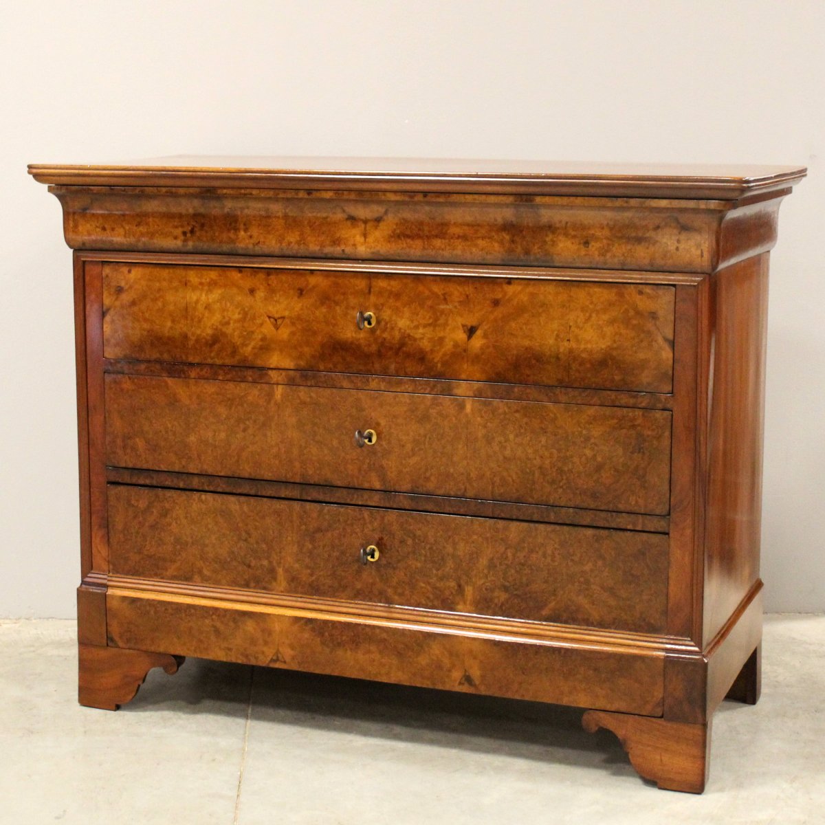Ancien commode d'époque Louis Philippe en noyer - 19ème-photo-2
