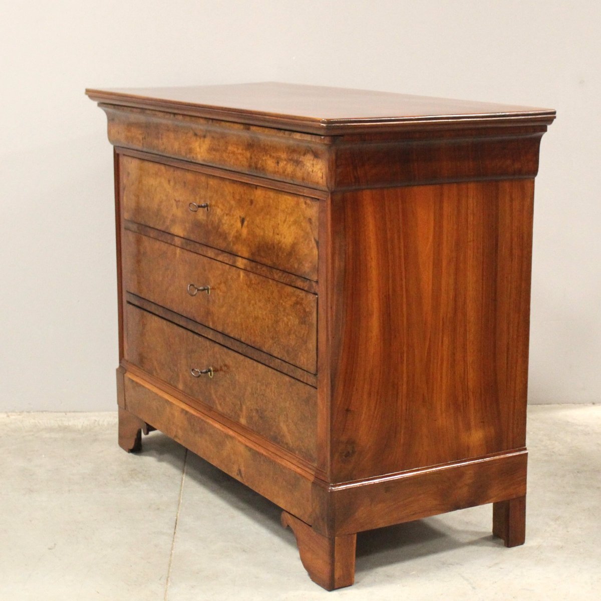 Ancien commode d'époque Louis Philippe en noyer - 19ème-photo-4