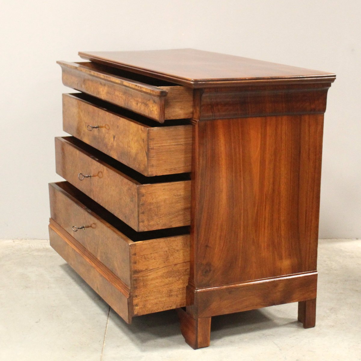 Ancien commode d'époque Louis Philippe en noyer - 19ème-photo-2