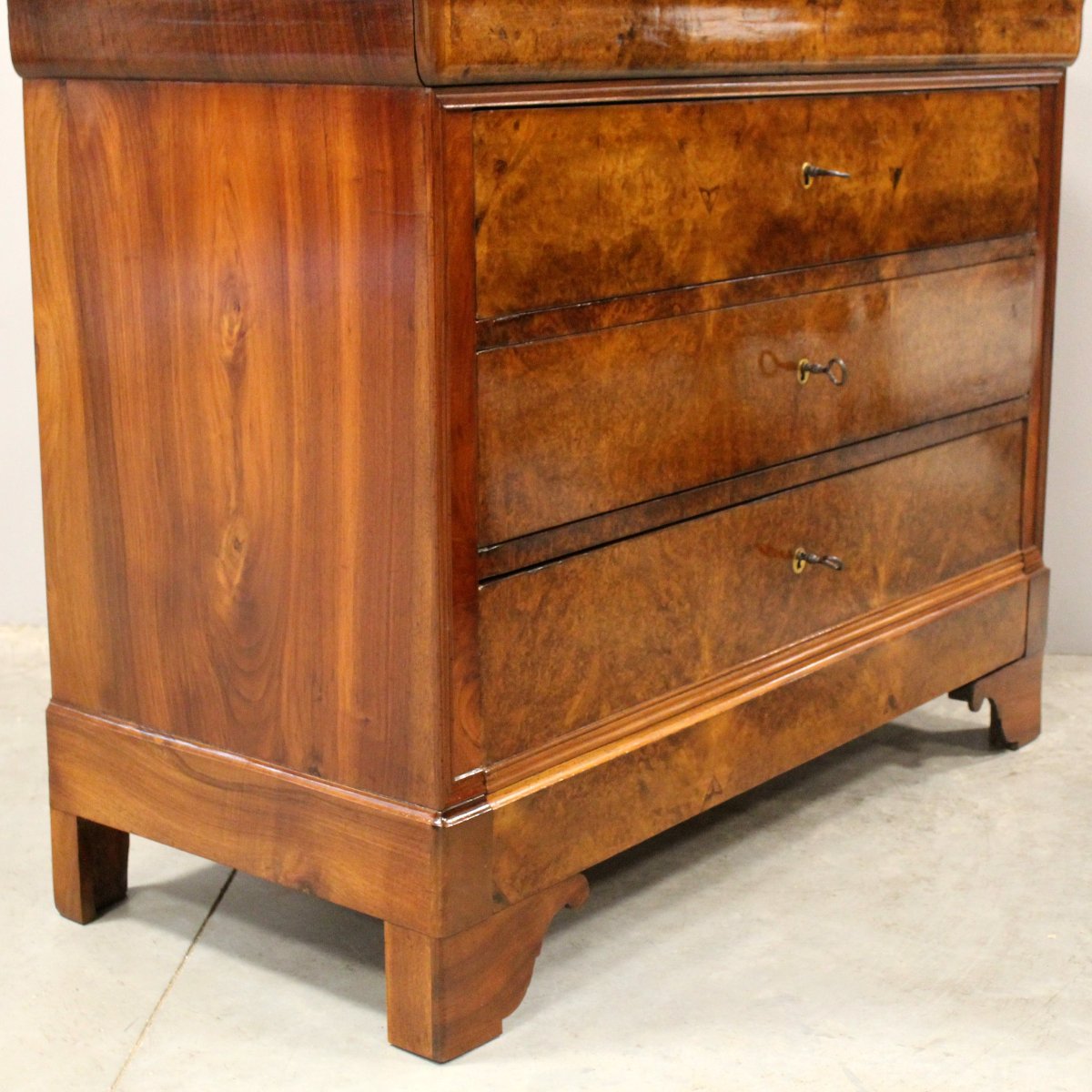 Ancien commode d'époque Louis Philippe en noyer - 19ème-photo-5