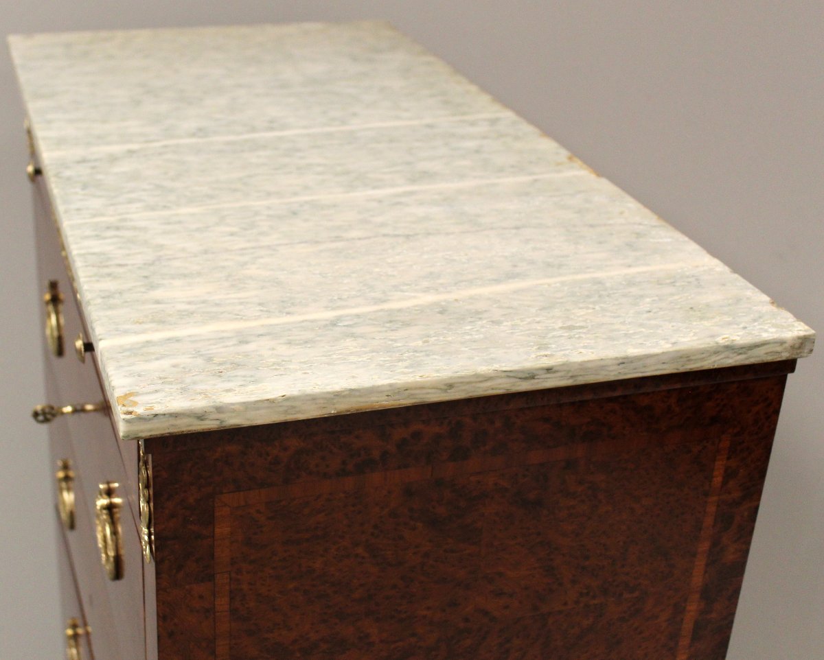 Ancien semainier chiffonnière commode d'époque Napoleon iii en marqueterie - 19ème-photo-5