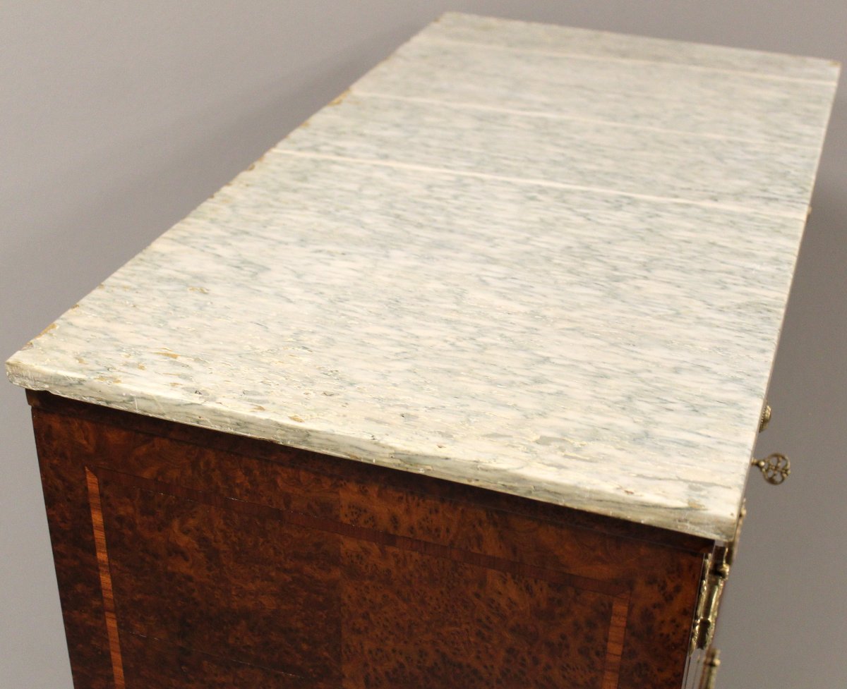 Ancien semainier chiffonnière commode d'époque Napoleon iii en marqueterie - 19ème-photo-6