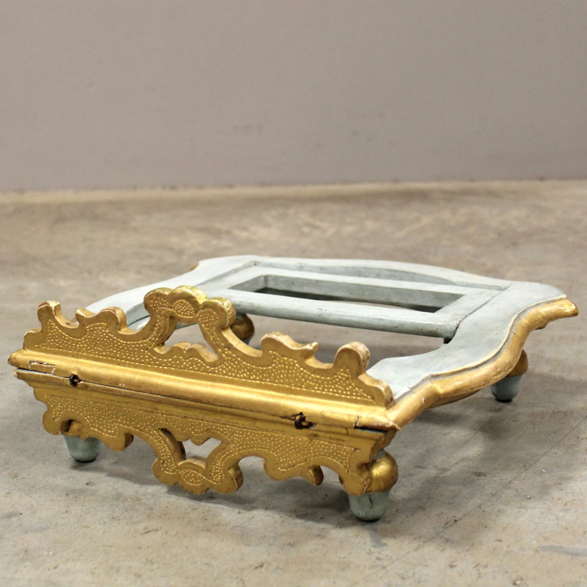 Antique Table Lectern In Laquered And Gilded Wood - Italy 18th-photo-4