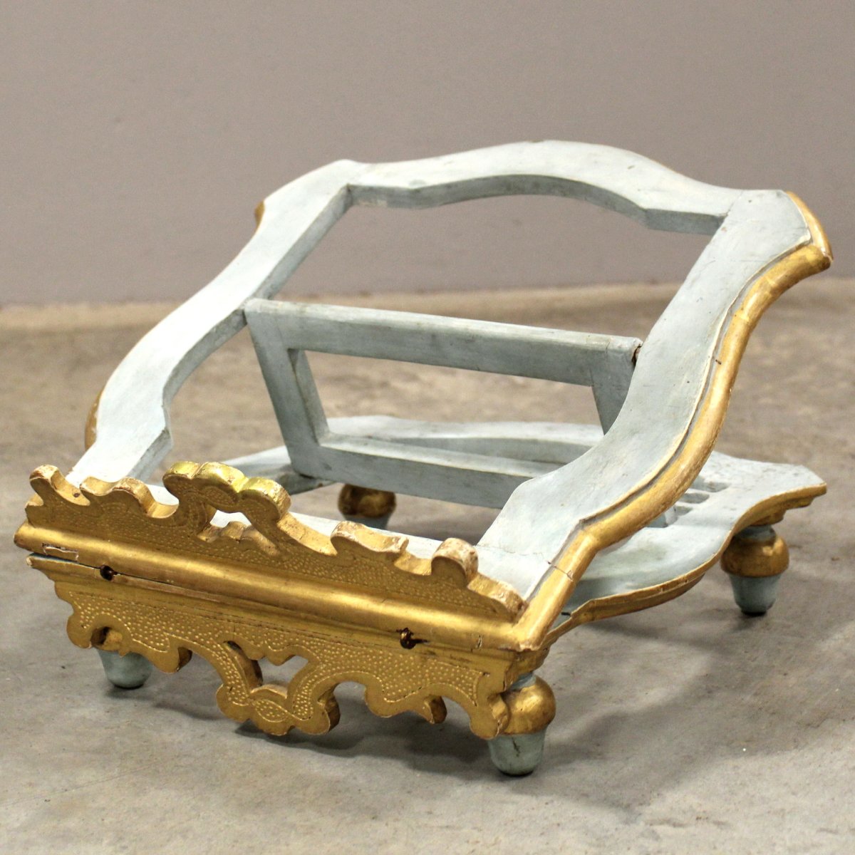 Antique Table Lectern In Laquered And Gilded Wood - Italy 18th-photo-2