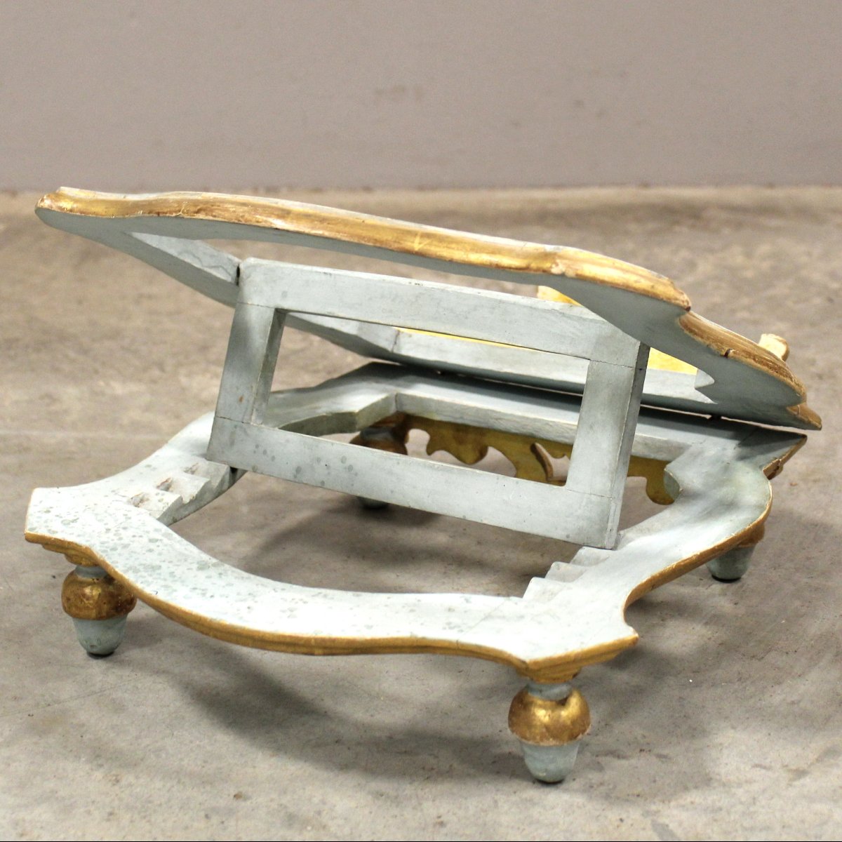 Antique Table Lectern In Laquered And Gilded Wood - Italy 18th-photo-4