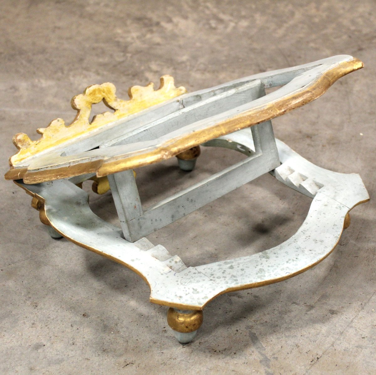 Antique Table Lectern In Laquered And Gilded Wood - Italy 18th-photo-5