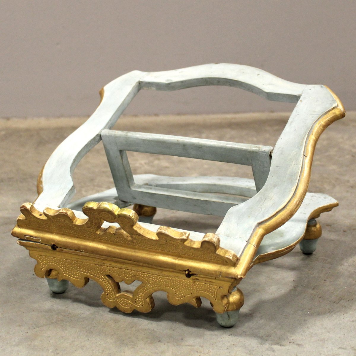 Antique Table Lectern In Laquered And Gilded Wood - Italy 18th