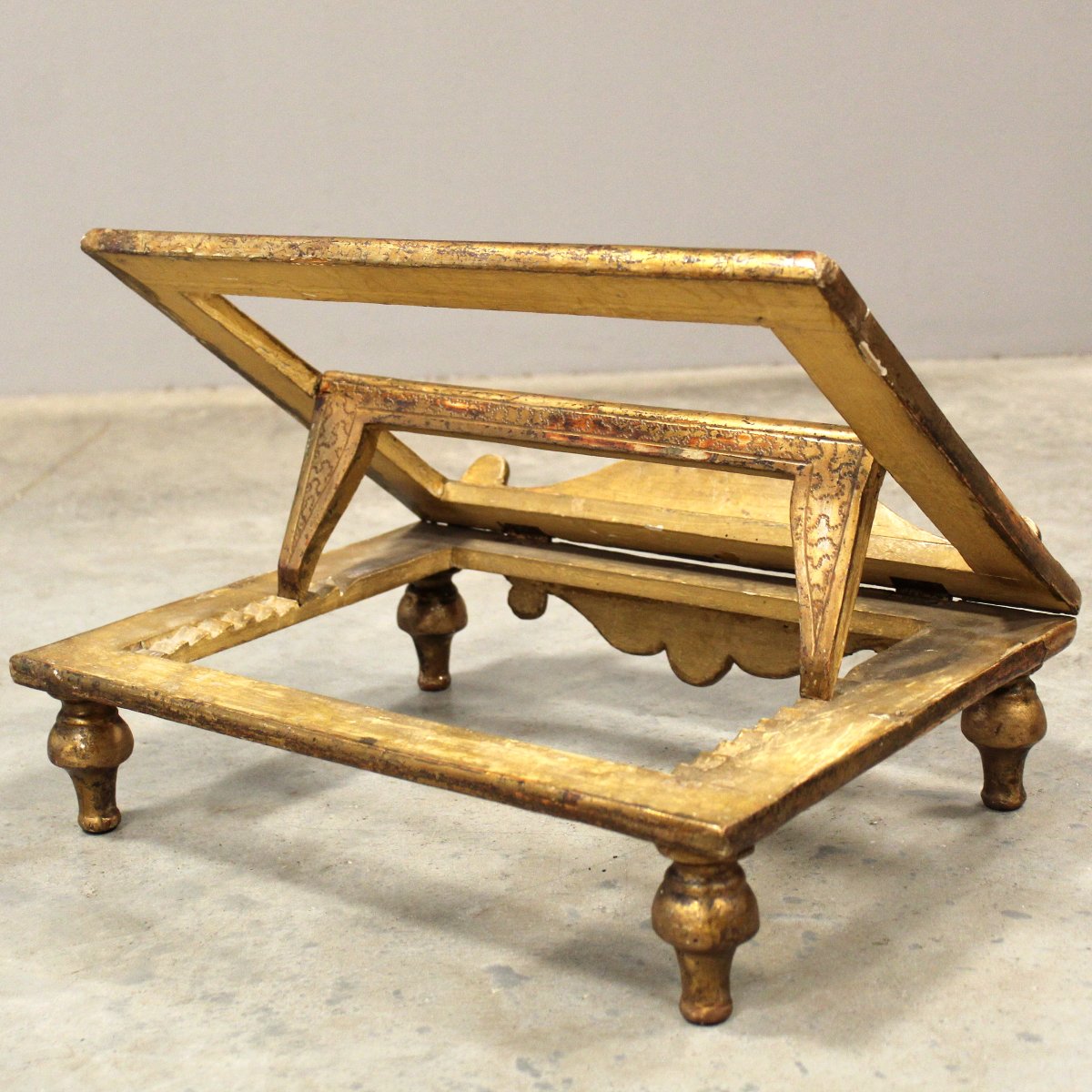 Antique Table Lectern In Gilded Wood - Italy 19th-photo-3