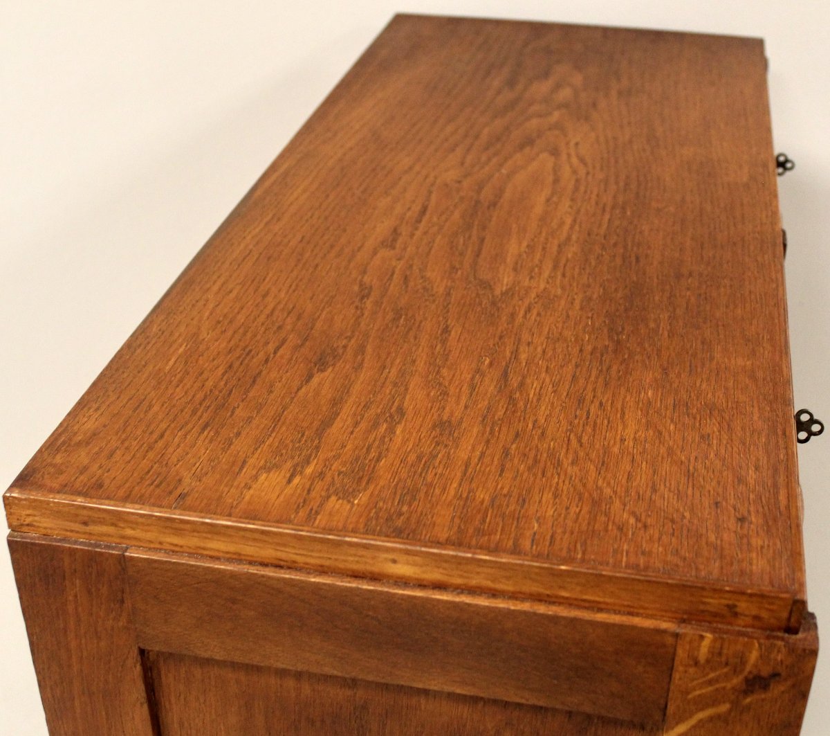 Antique Binder Rolling Curtain Filing Cabinet In Oak-photo-3