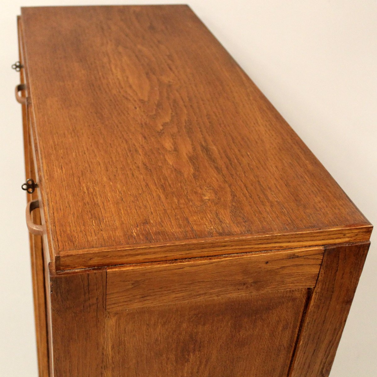 Antique Binder Rolling Curtain Filing Cabinet In Oak-photo-4