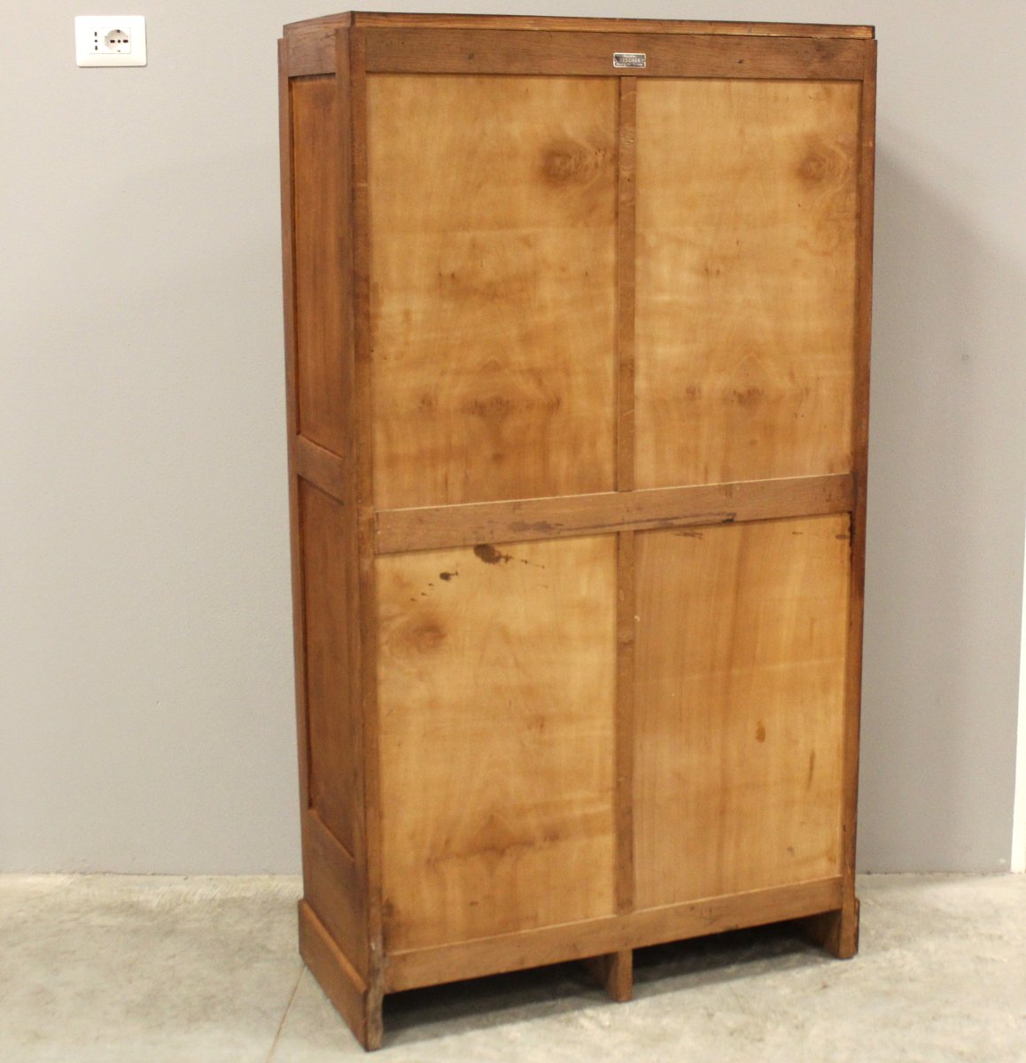 Antique Binder Rolling Curtain Filing Cabinet In Oak-photo-7