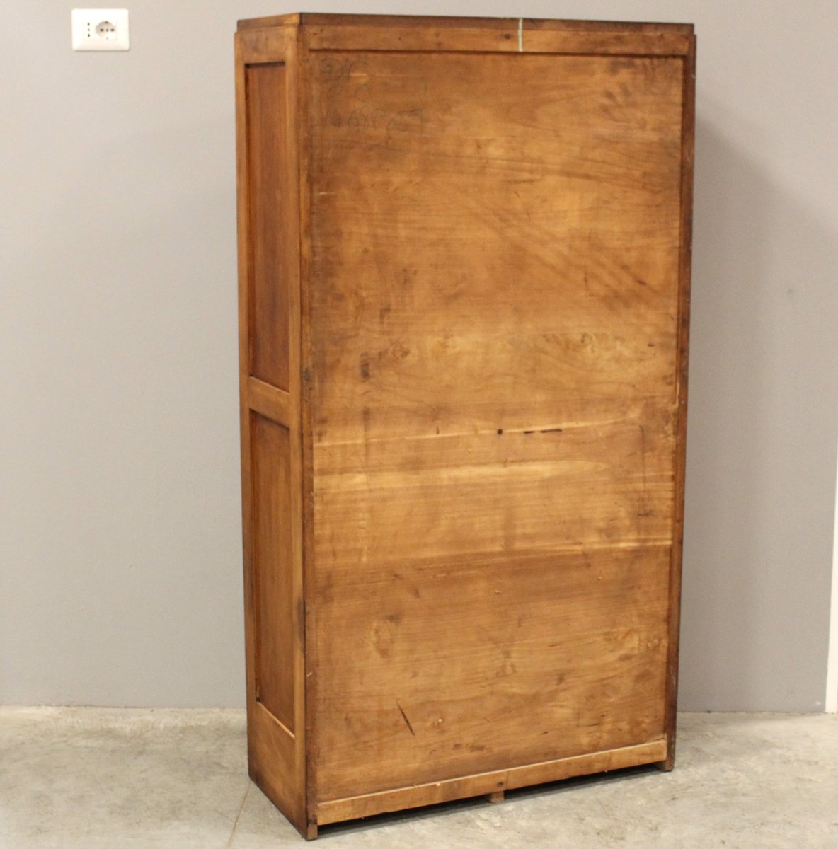 Ancien meuble de métier classeur à rideau rideaux roulant en chene-photo-6
