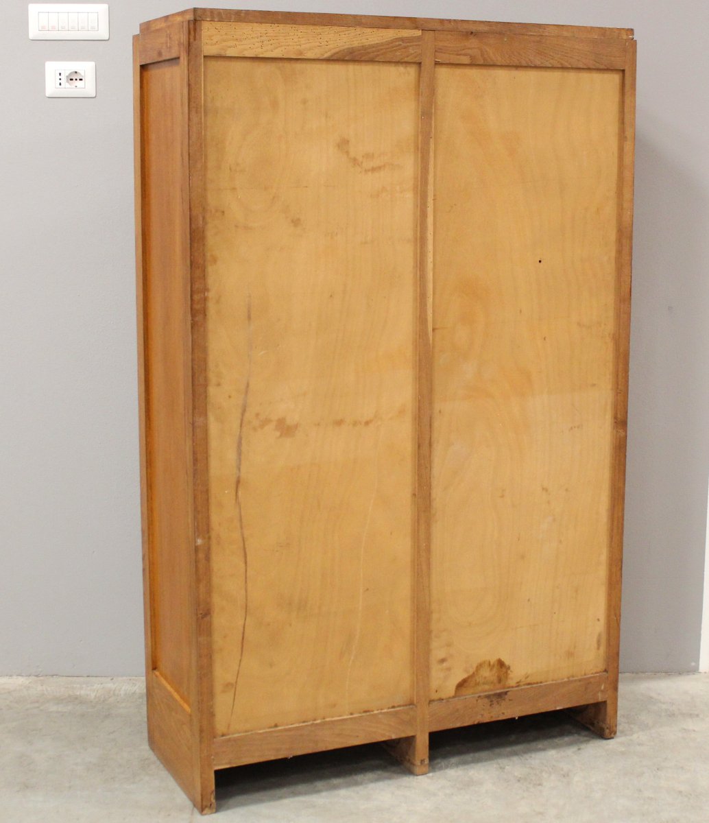 Antique Binder Rolling Curtain Filing Cabinet In Oak-photo-6