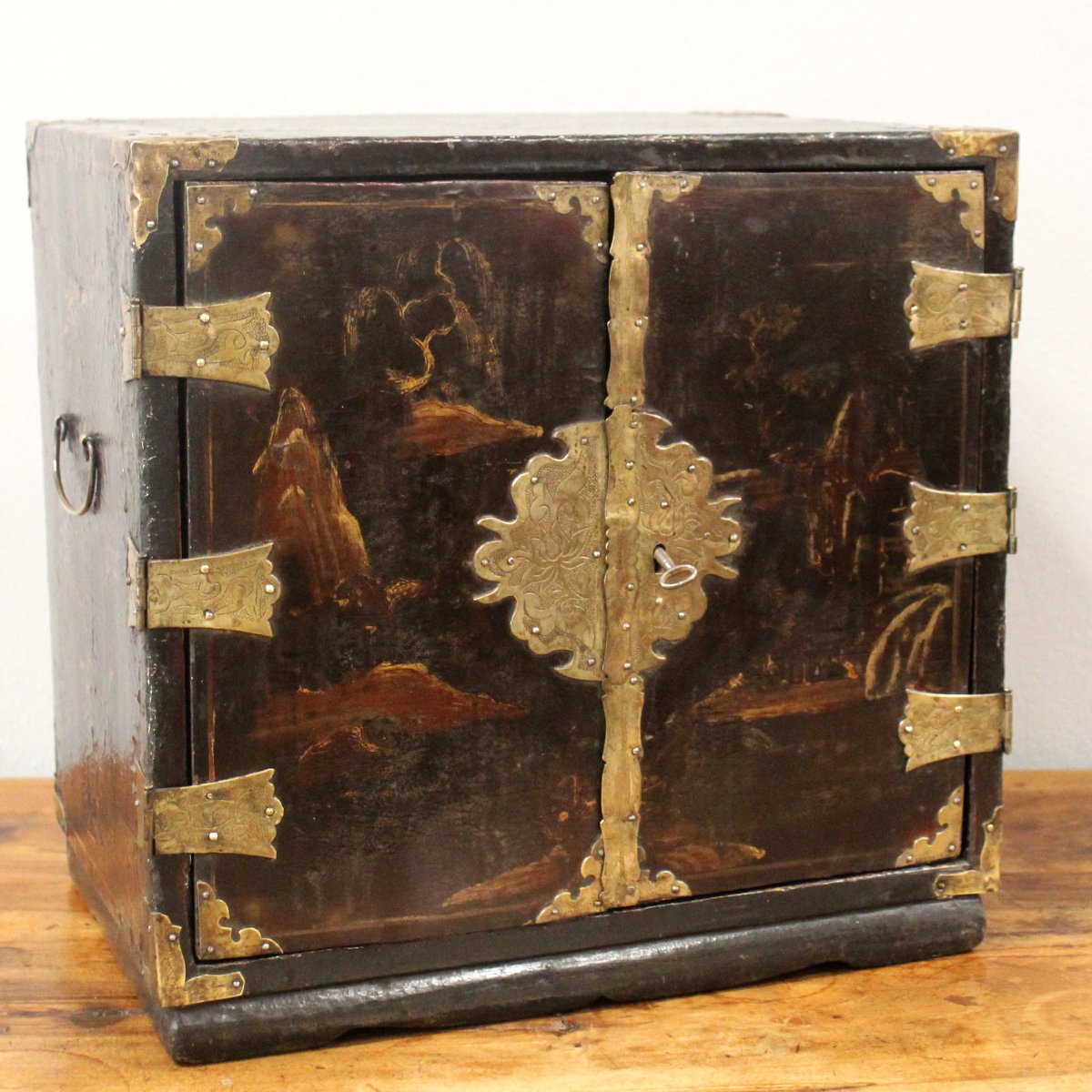 Antique Traval Jewelry Cabinet In Laquered And Painted Wood - 19th-photo-2