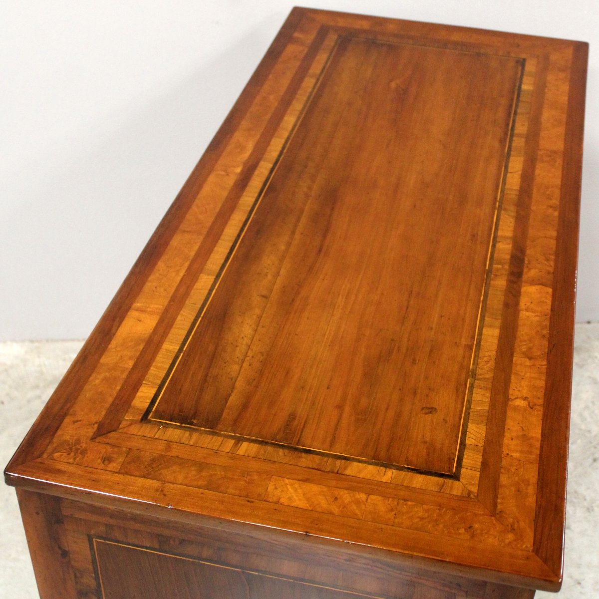 Antique Louis XVI Chest Of Drawers In Walnut And Marquetry - Italy 18th-photo-3