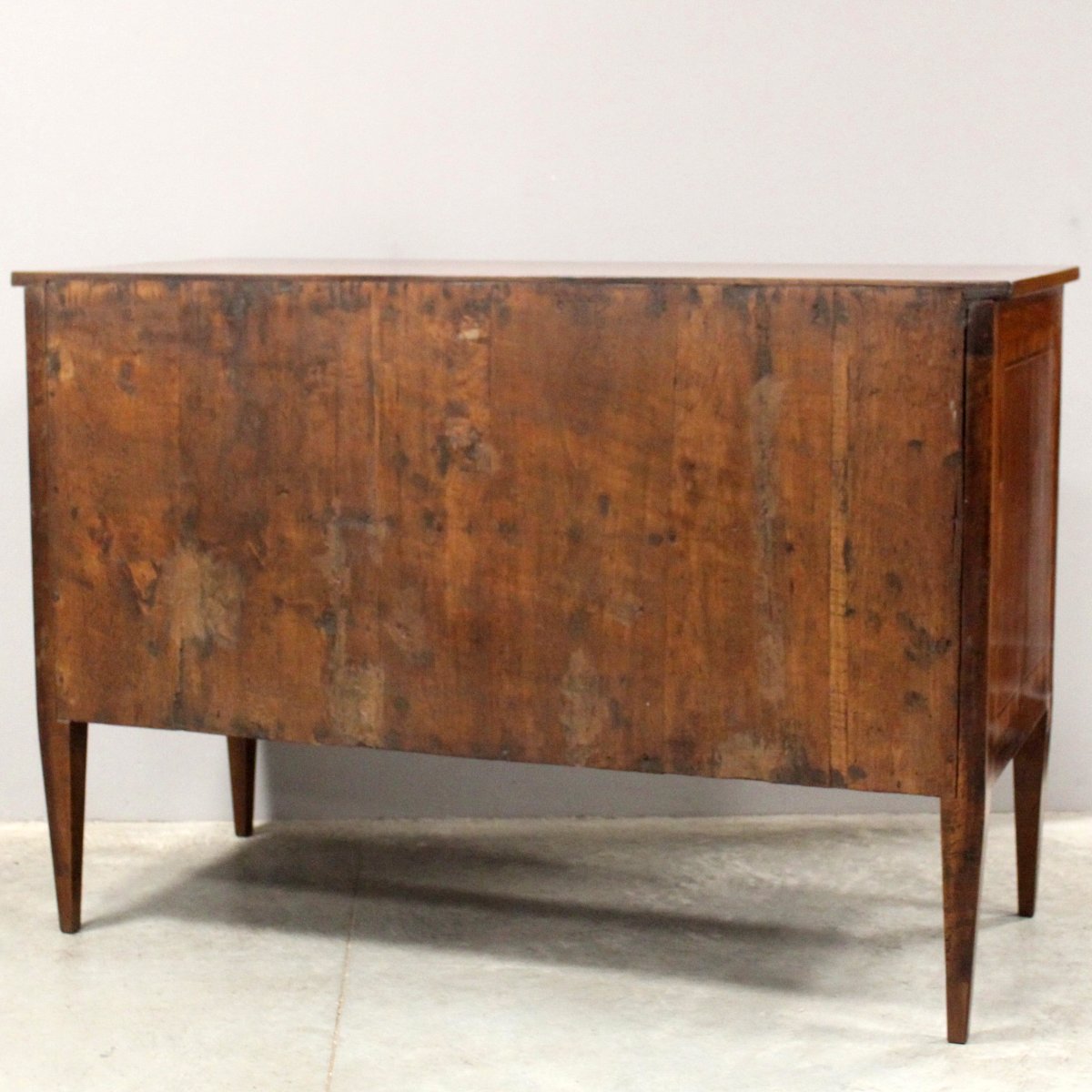 Antique Louis XVI Chest Of Drawers In Walnut And Marquetry - Italy 18th-photo-7