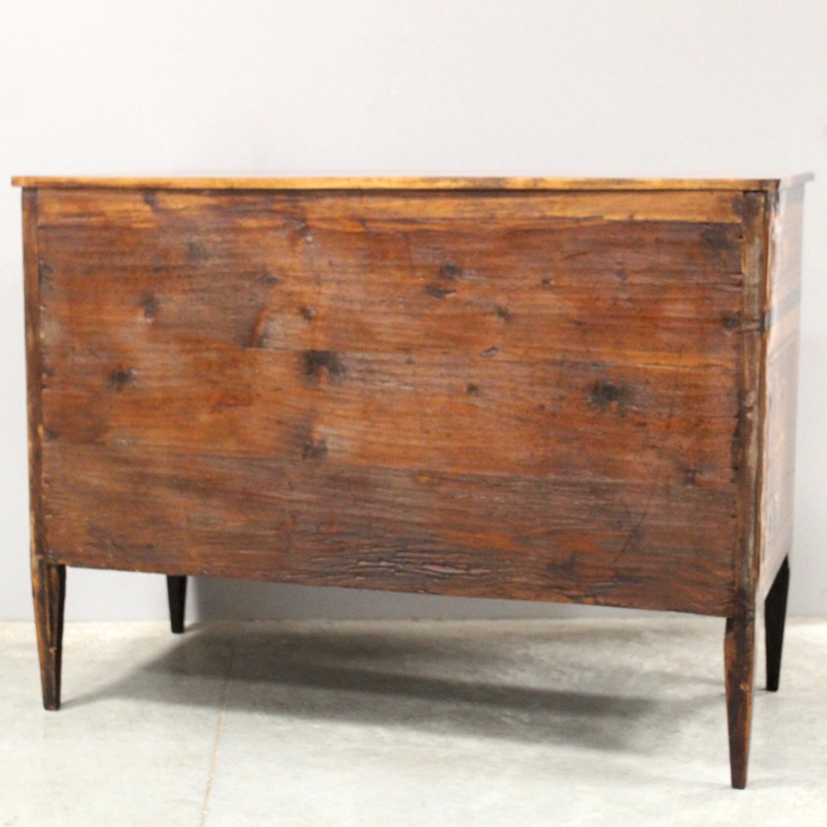 Antique Louis XVI Chest Of Drawers In Walnut And Marquetry - Italy 18th-photo-8