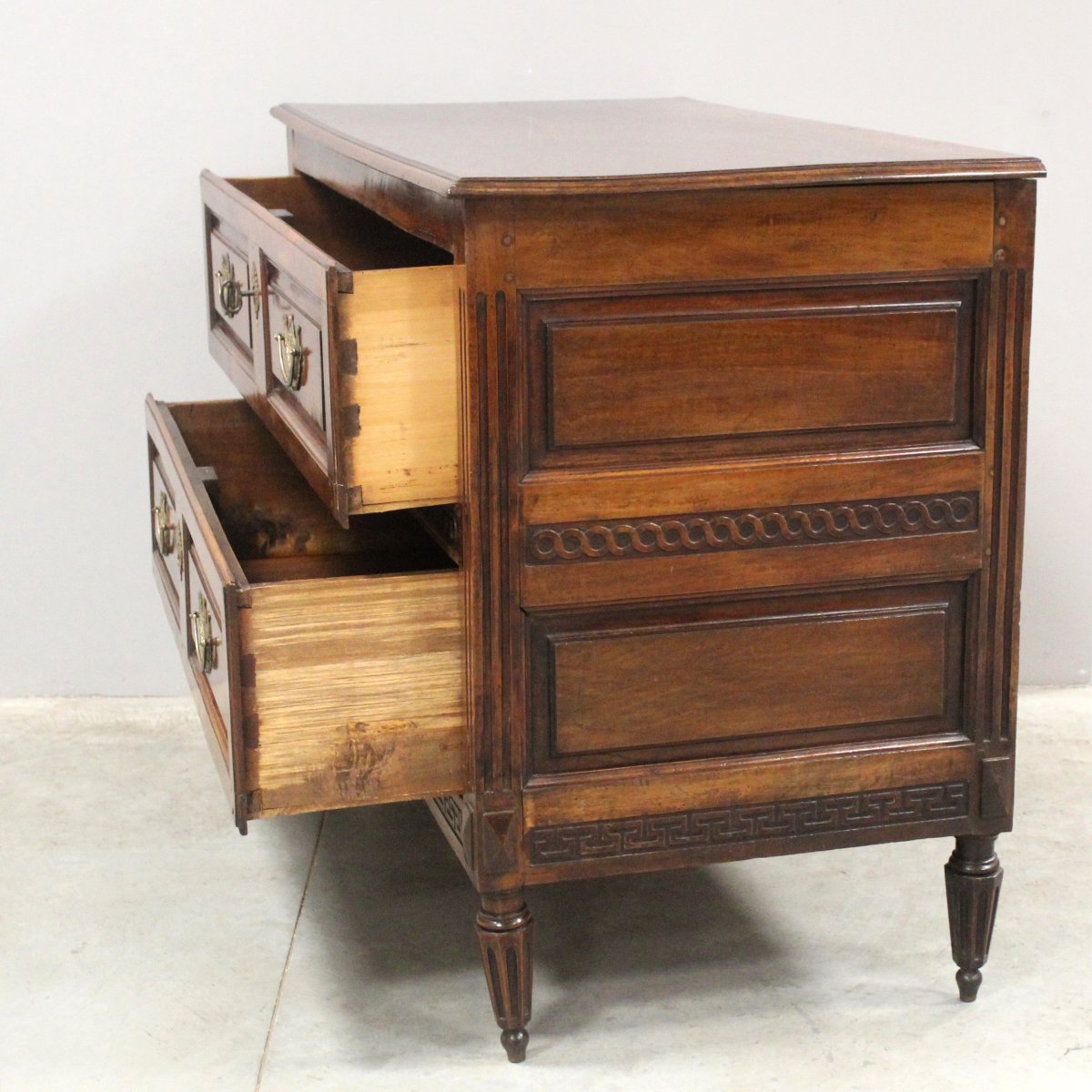 Ancien commode d'époque Louis XVI en noyer - Italie 18ème-photo-1