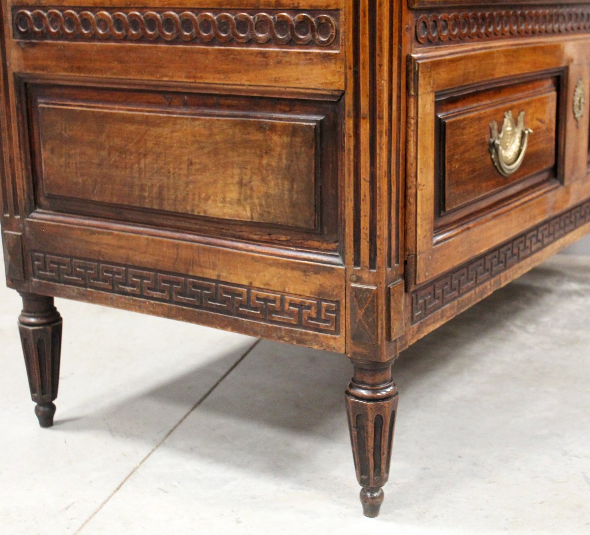 Ancien commode d'époque Louis XVI en noyer - Italie 18ème-photo-4