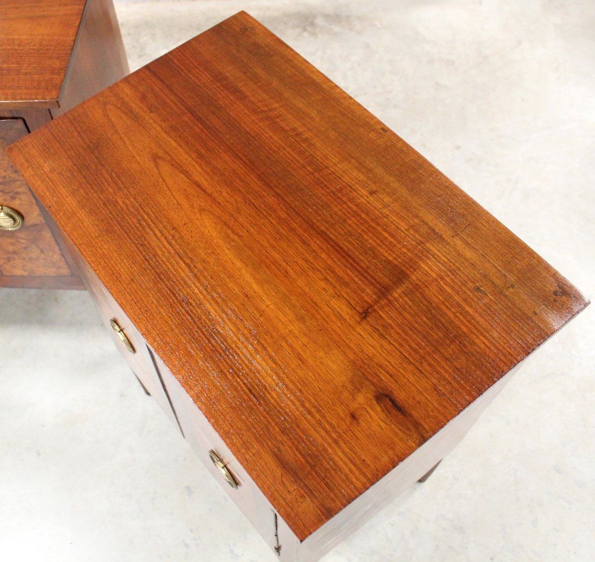 Antique Pair Of Louis XVI Bedsides Nightstands Tables Cabininet In Walnut Marquetry- Italy 19th-photo-6