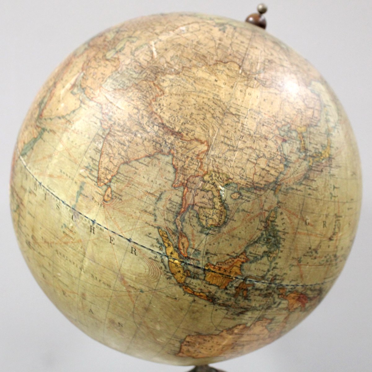Antique Earth Terrestrial Globe World Map With Compass "dietrich Reimers" Berlin 1912 -photo-1
