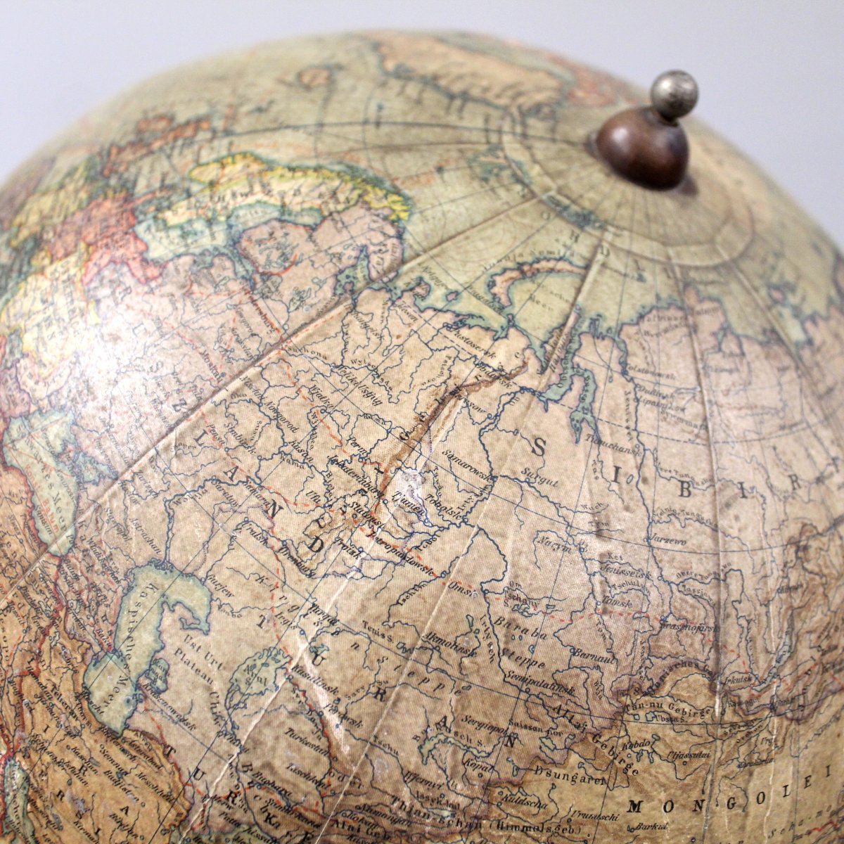 Antique Earth Terrestrial Globe World Map With Compass "dietrich Reimers" Berlin 1912 -photo-3