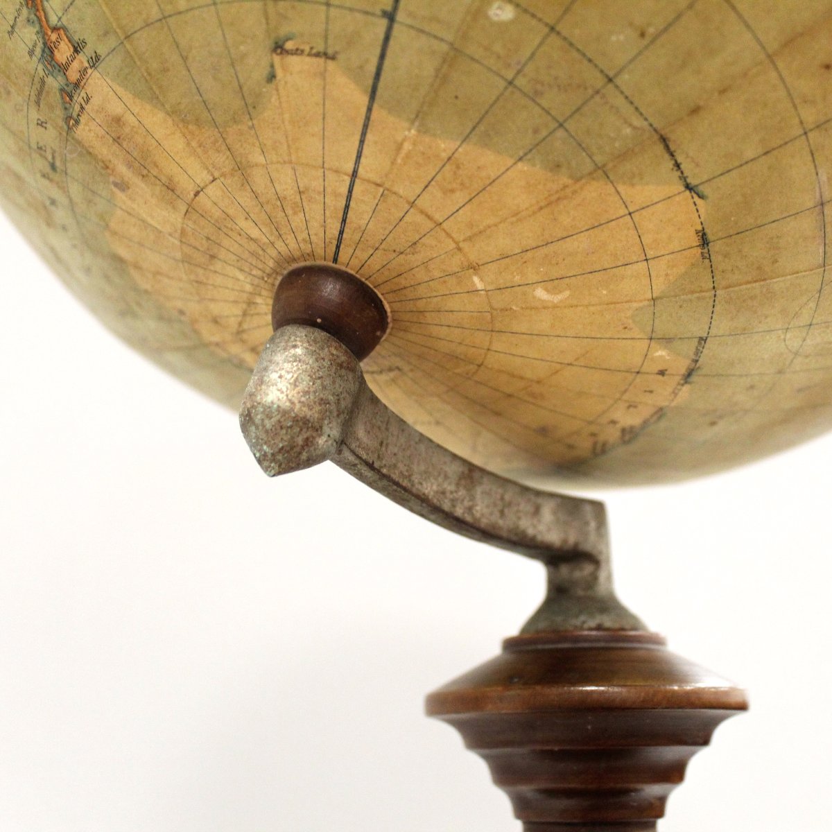 Antique Earth Terrestrial Globe World Map With Compass "dietrich Reimers" Berlin 1912 -photo-5