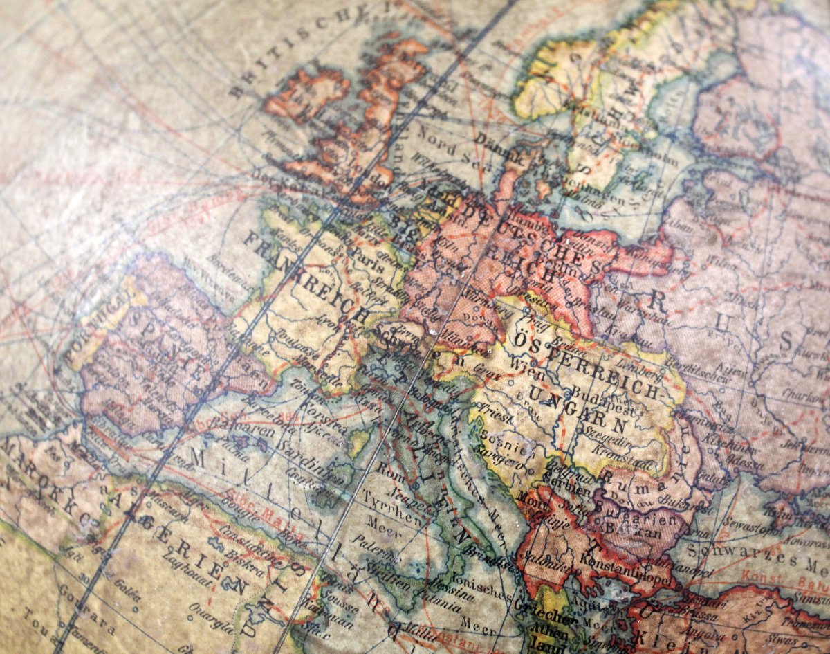 Antique Earth Terrestrial Globe World Map With Compass "dietrich Reimers" Berlin 1912 -photo-7