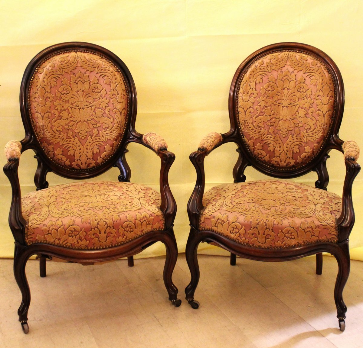 Antique Pair Of Louis Philippe Armchairs In Rosewood - 19th Century-photo-2