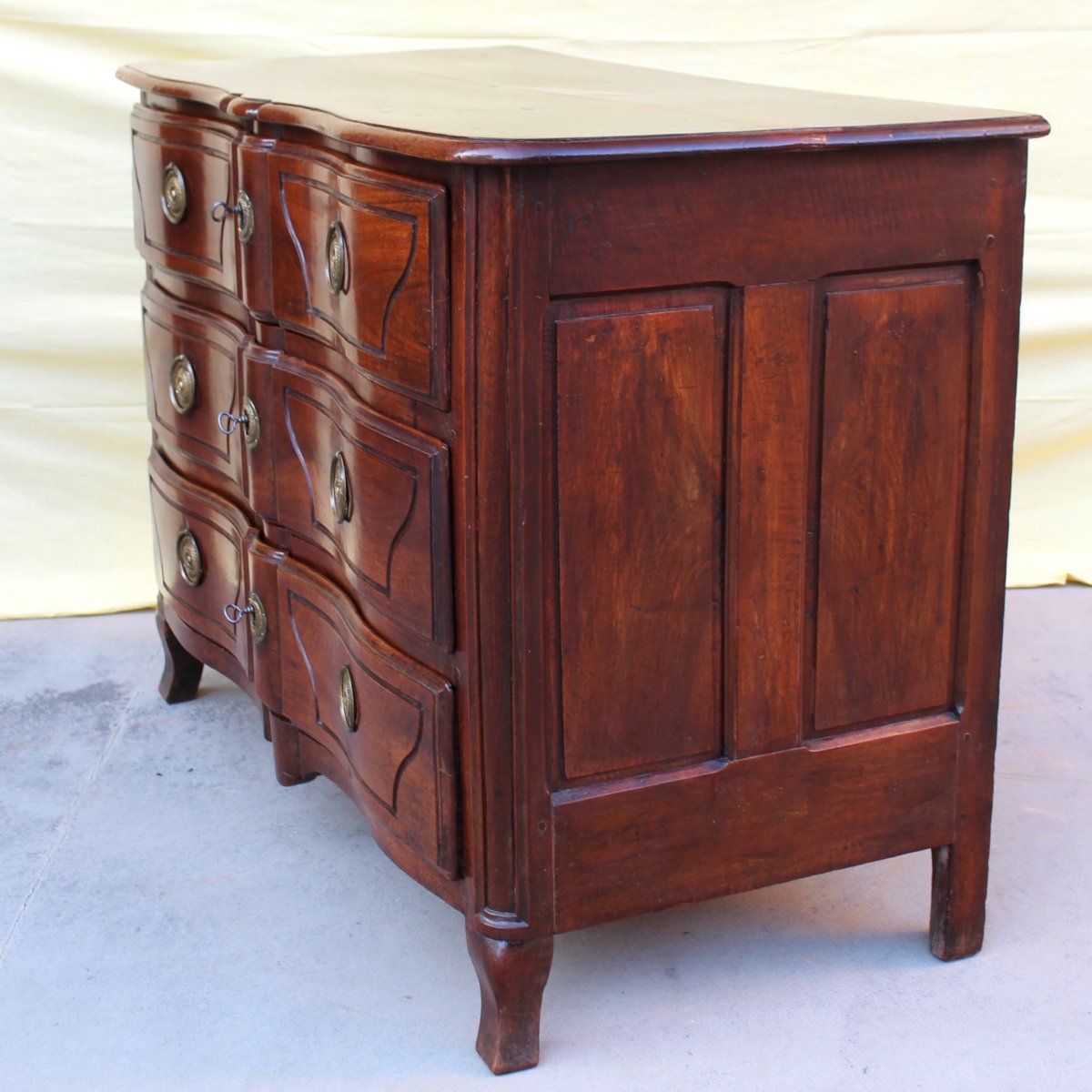 Antique Louis XV Dresser Commode Chest Of Drawers In Walnut - 18th Century-photo-2