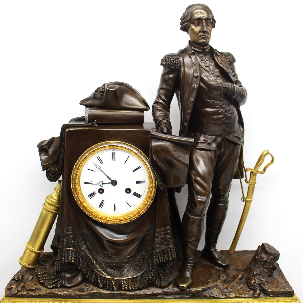 Antique Louis Philippe Pendulum Mantel Clock Ormolu In Bronze (h.71) – 19th-photo-2
