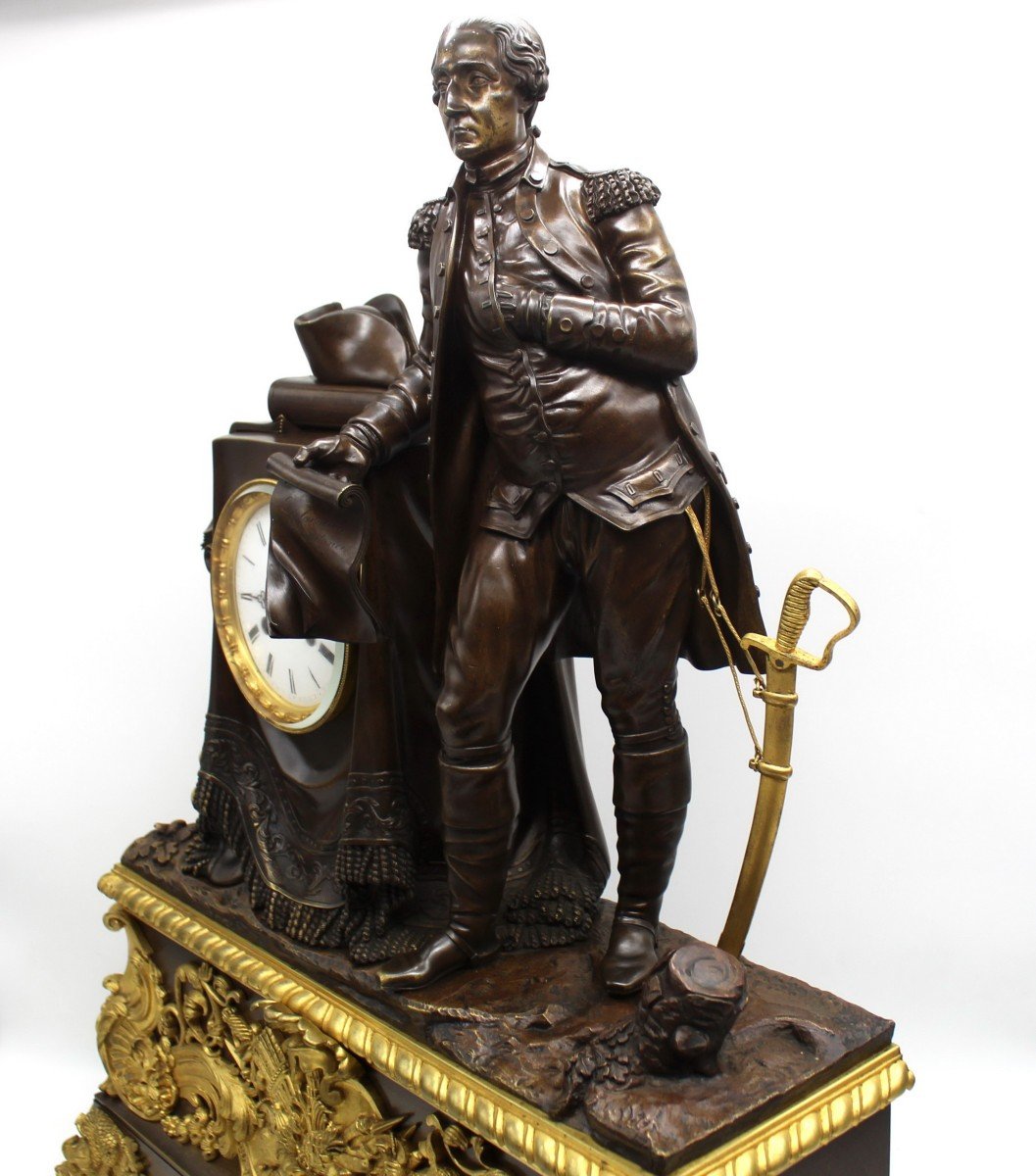 Antique Louis Philippe Pendulum Mantel Clock Ormolu In Bronze (h.71) – 19th-photo-2