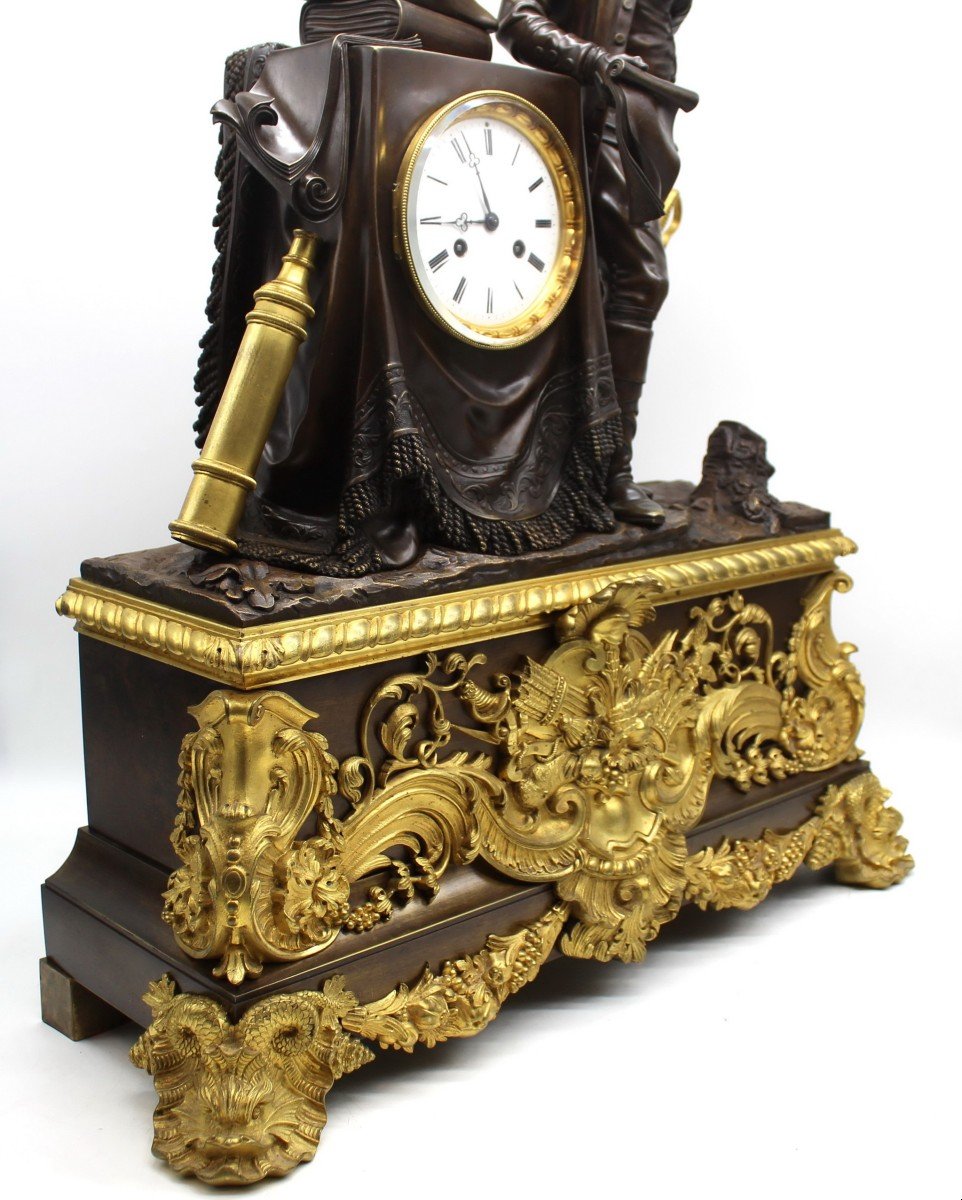 Antique Louis Philippe Pendulum Mantel Clock Ormolu In Bronze (h.71) – 19th-photo-3