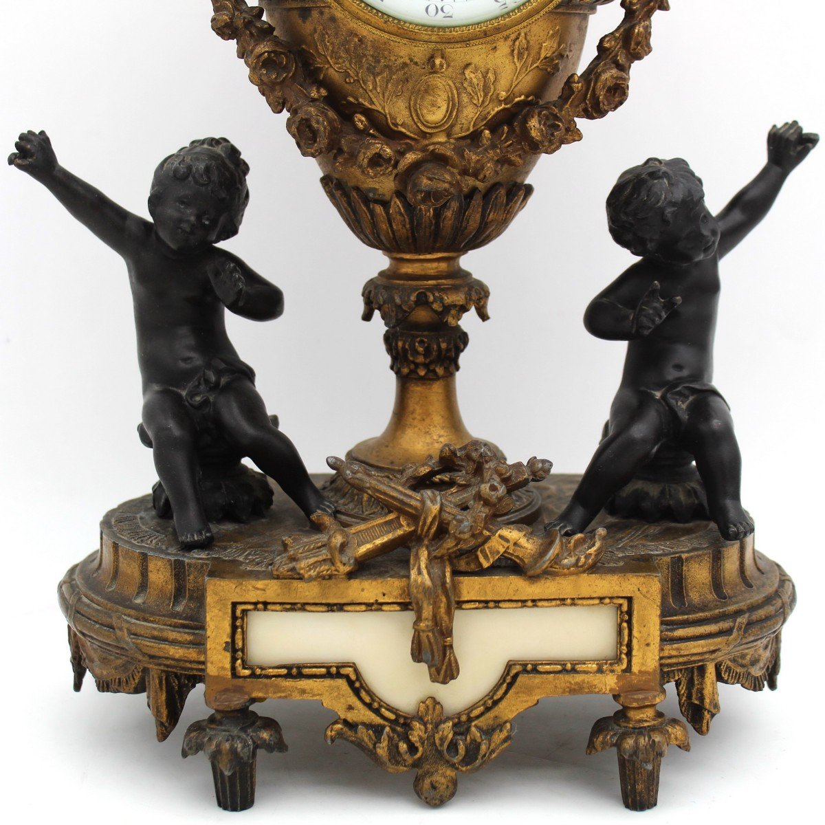 Ancien Horloge Pendule Napoleon III en bronze doré - début 20ème siècle-photo-1