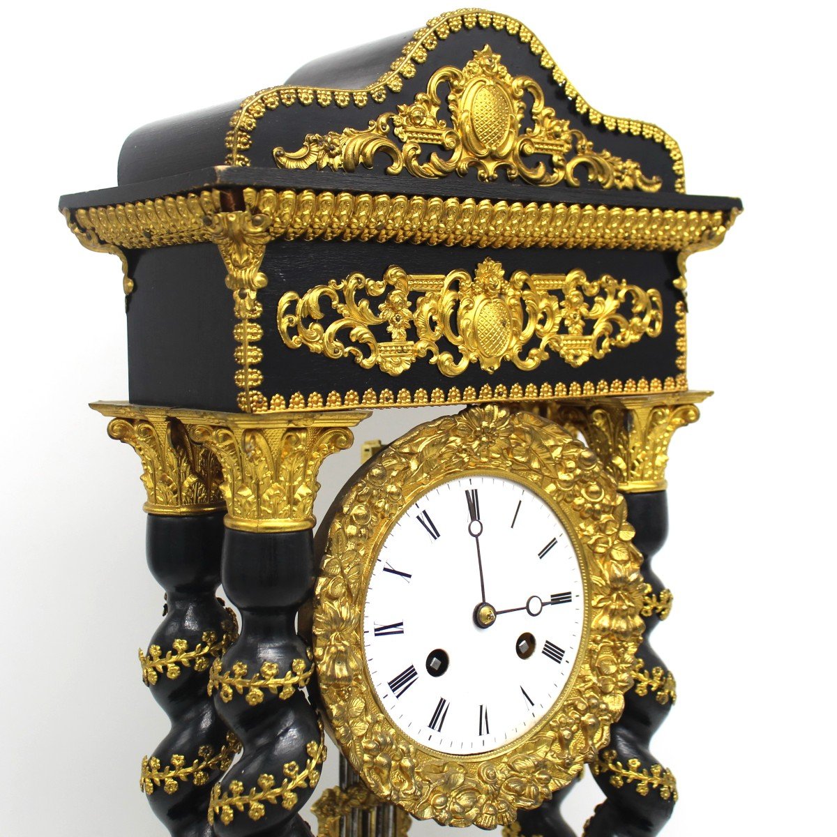 Ancien Horloge Pendule Portique d'époque Napoleon III (H.54) - 19ème-photo-2