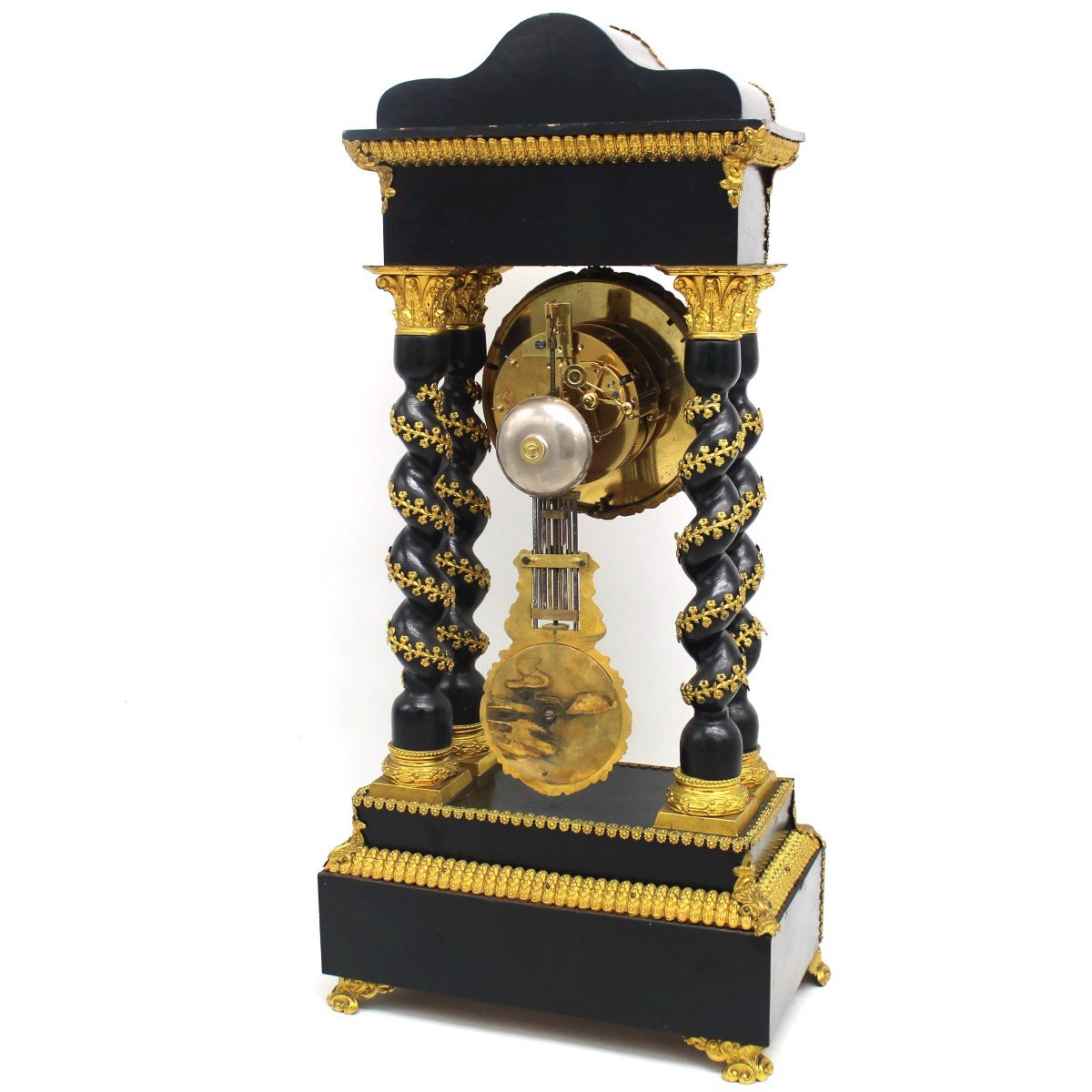 Ancien Horloge Pendule Portique d'époque Napoleon III (H.54) - 19ème-photo-8