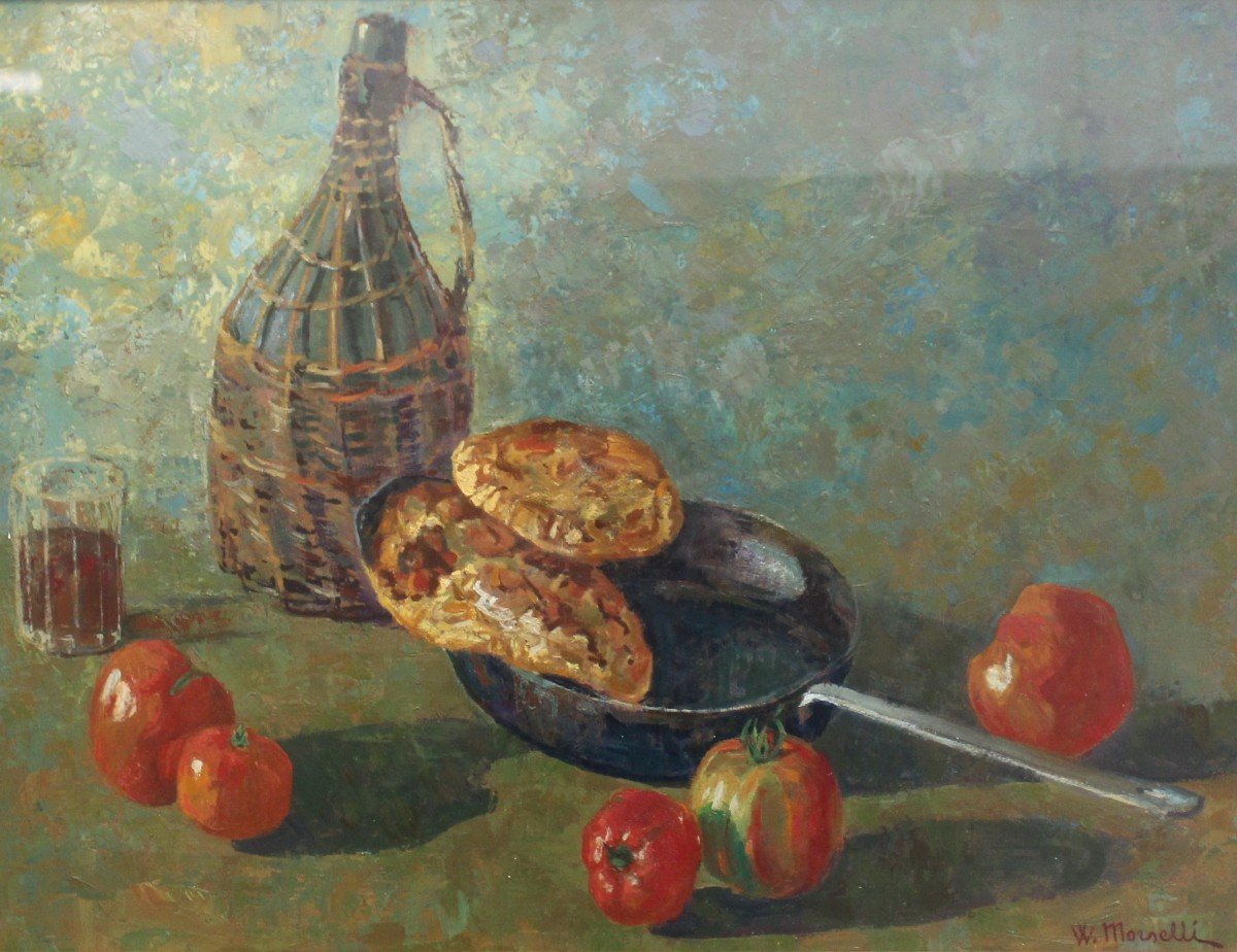 Tableau peinture huile - nature morte - Italie - Walter Morselli-photo-2