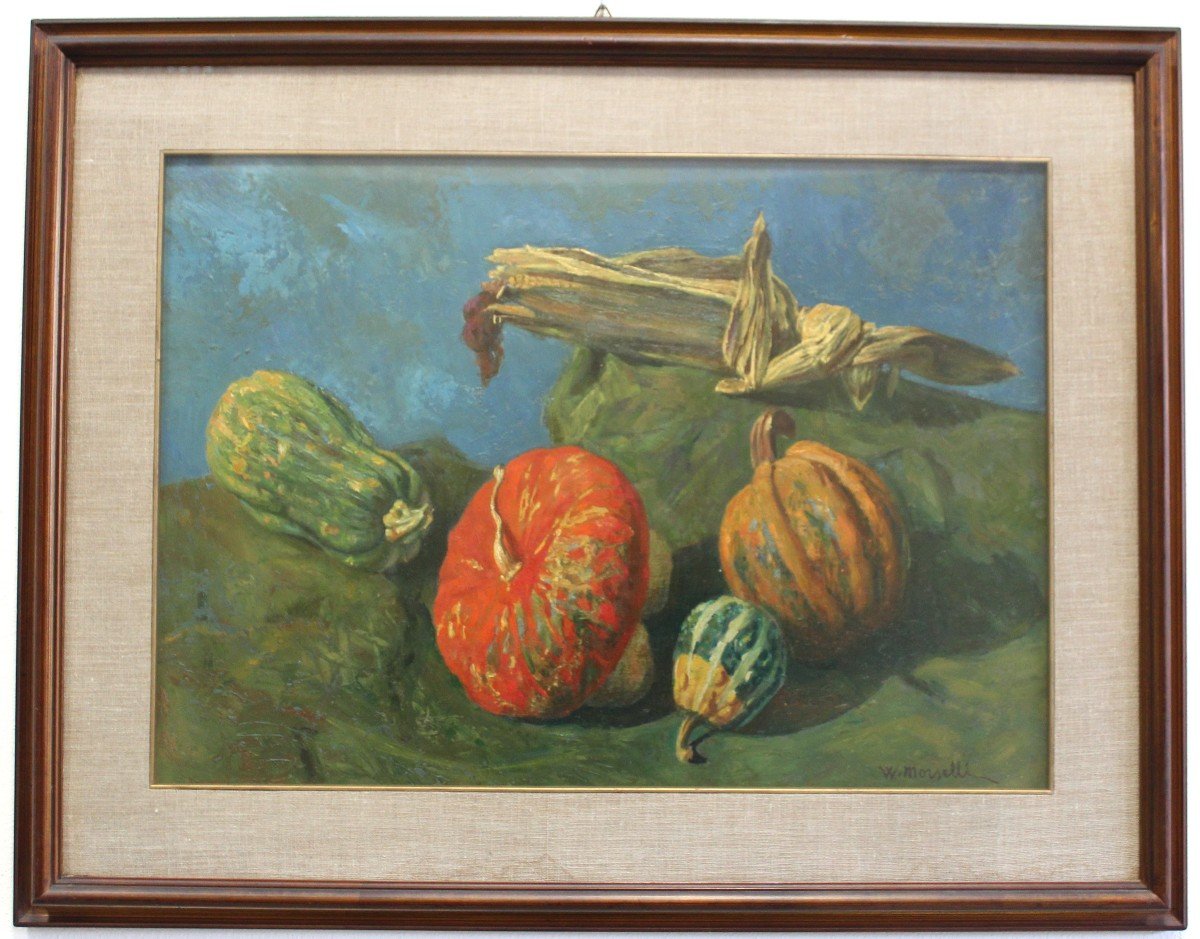 Tableau peinture huile - nature morte - Italie - Walter Morselli