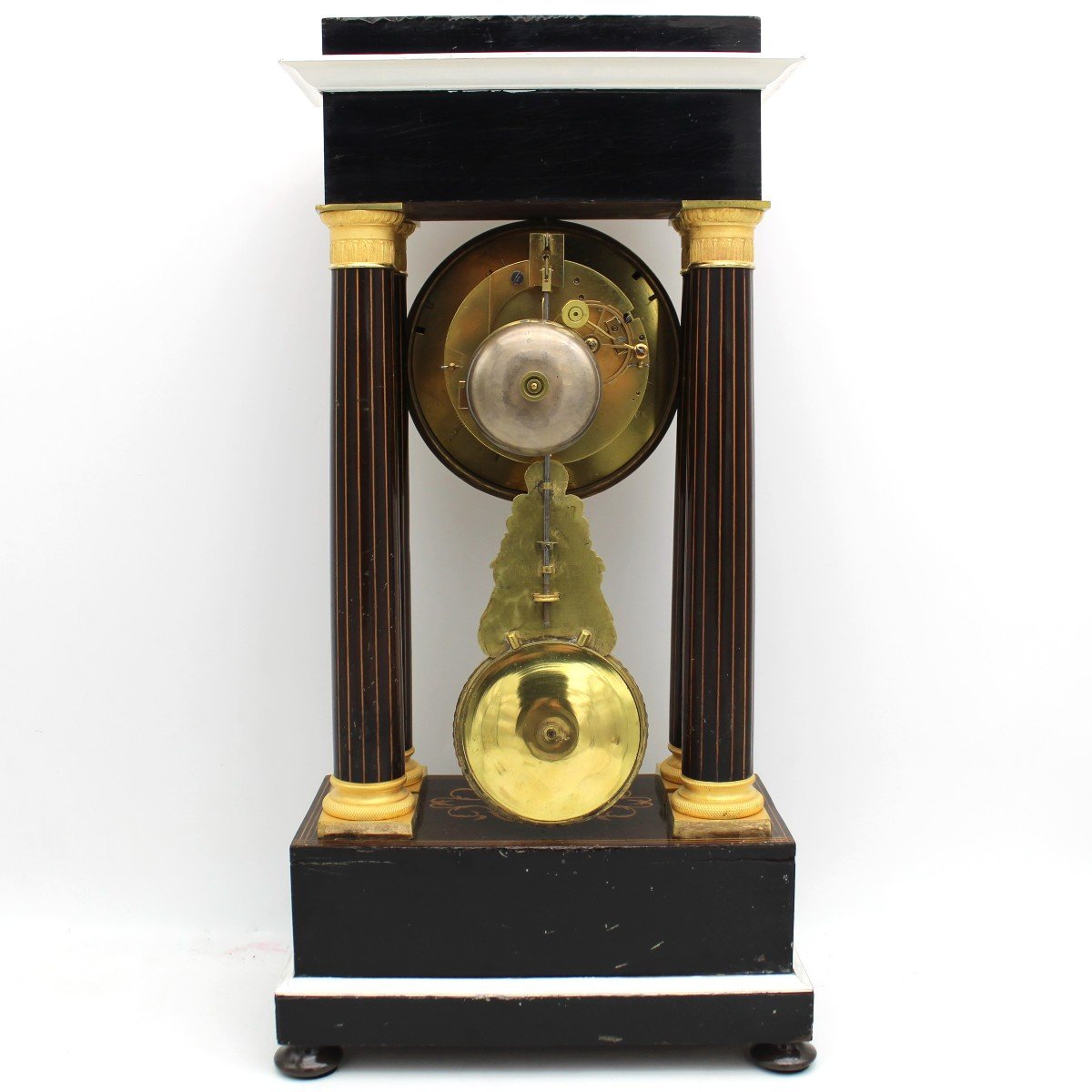 Antique Charles X Pendulum Clock In Rosewood Inlaid (h.51) – 19th-photo-7