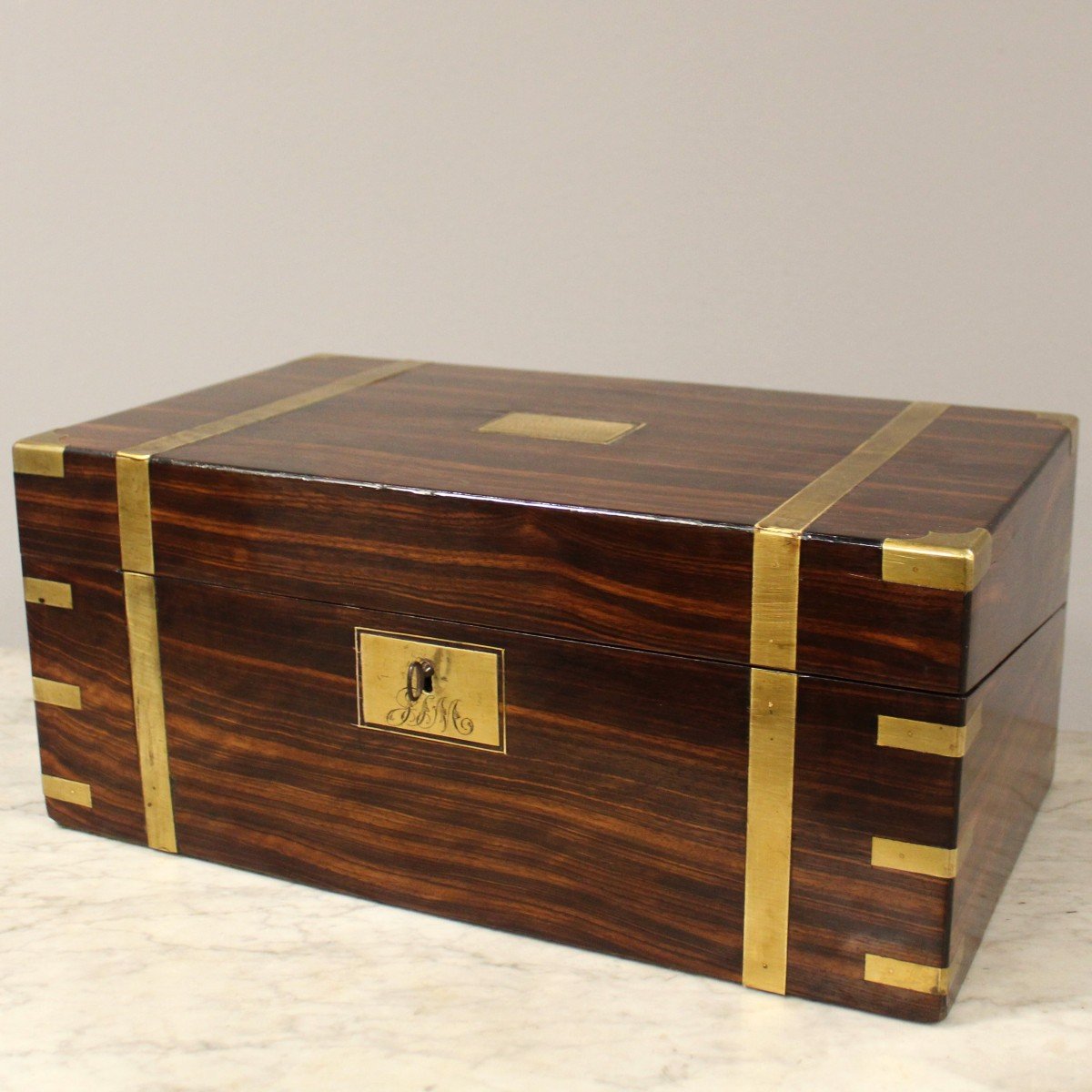 Antique Travel Writing Box In Rosewood - England 19th