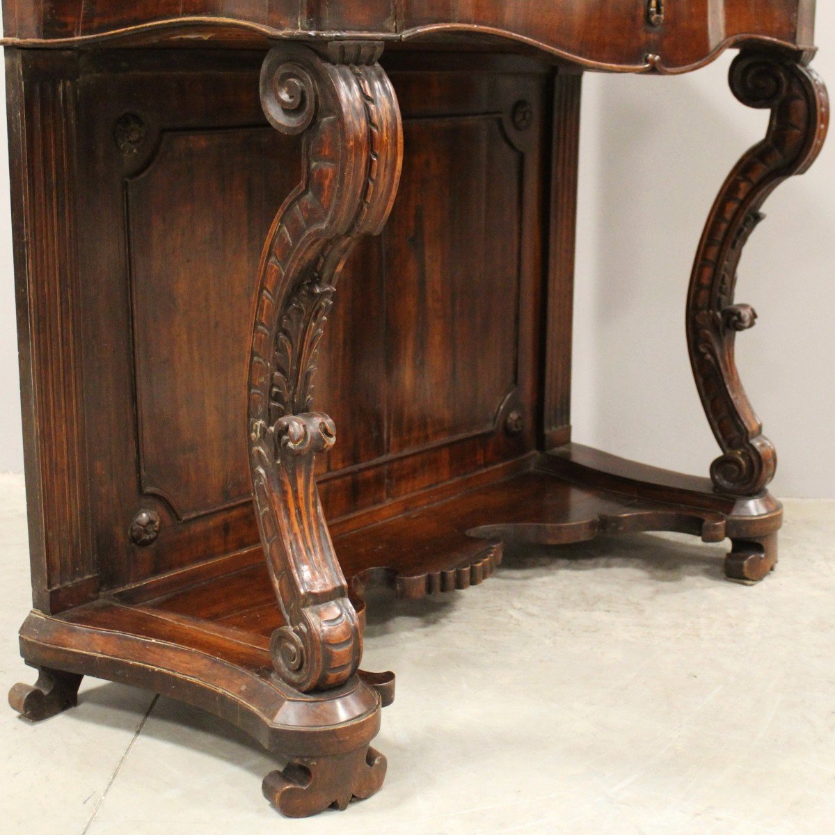 Antique Charles X Console In Walnut - Italy 19th-photo-5