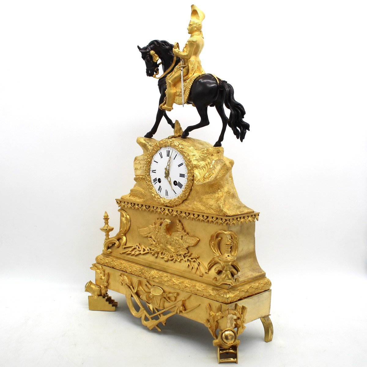 Antique Pendulum Mantel Clock Ormolu In Bronze  (h.54) - 19th -photo-3